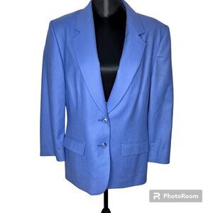 Pendleton Blazer Vintage Virgin Wool Jacket Vtg Periwinkle Blue Plus Size 16